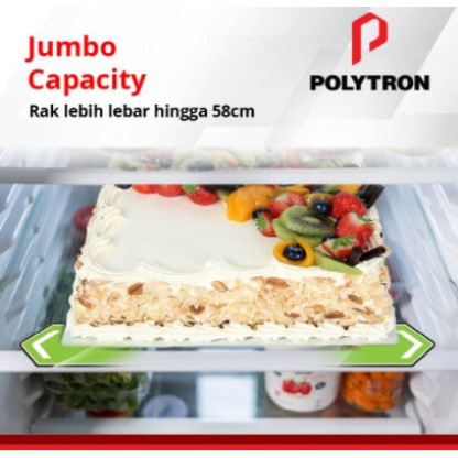 Polytron Kulkas 2 Pintu 240L Belleza Jumbo Tempered Glass PRW 25MN X 25MNX