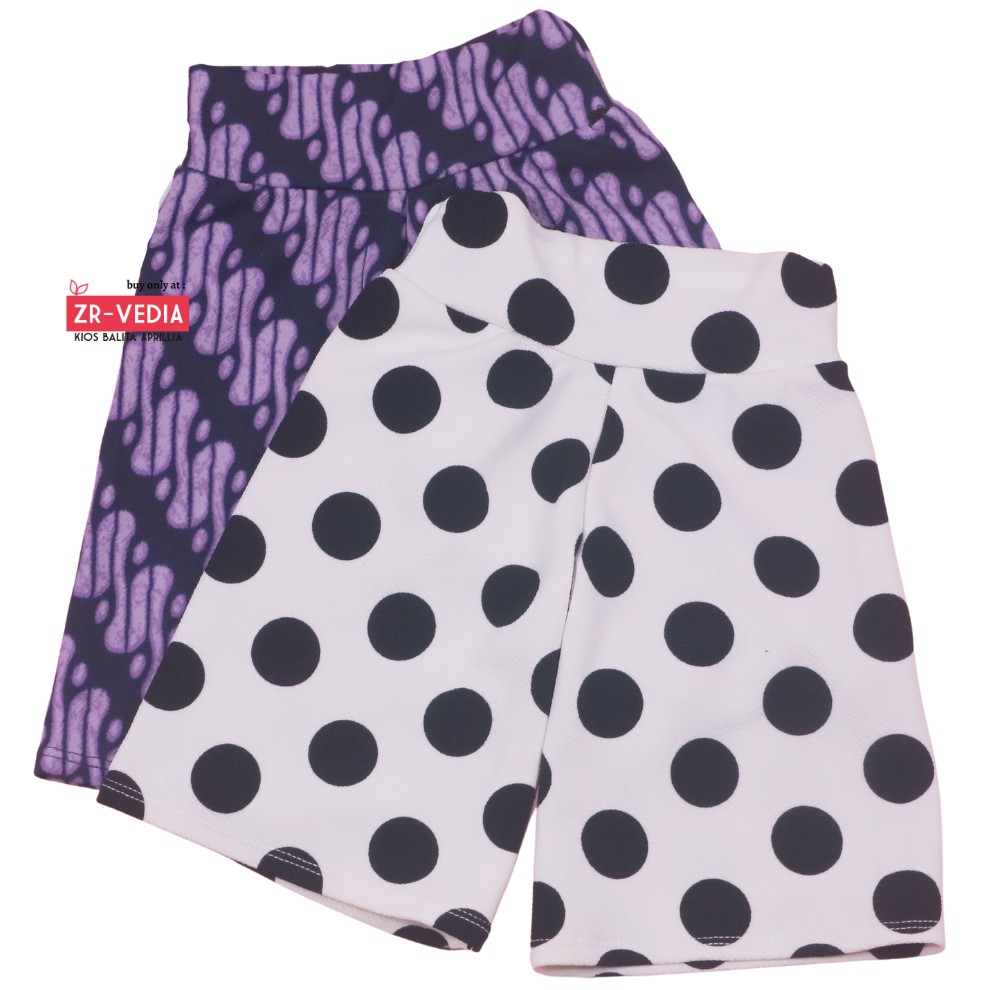 Kulot Motif Uk. 3-4 Tahun / Celana 3per4 Anak Perempuan Skirt Murah Celana Pendek Pants Adem Kulot