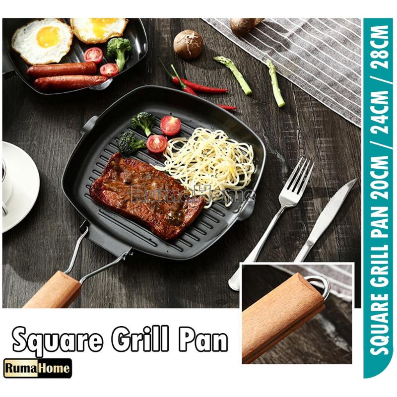 A1 PANCI PANGGANG LIPAT / TEPLON MASAK / GRILL PAN PANGGANG