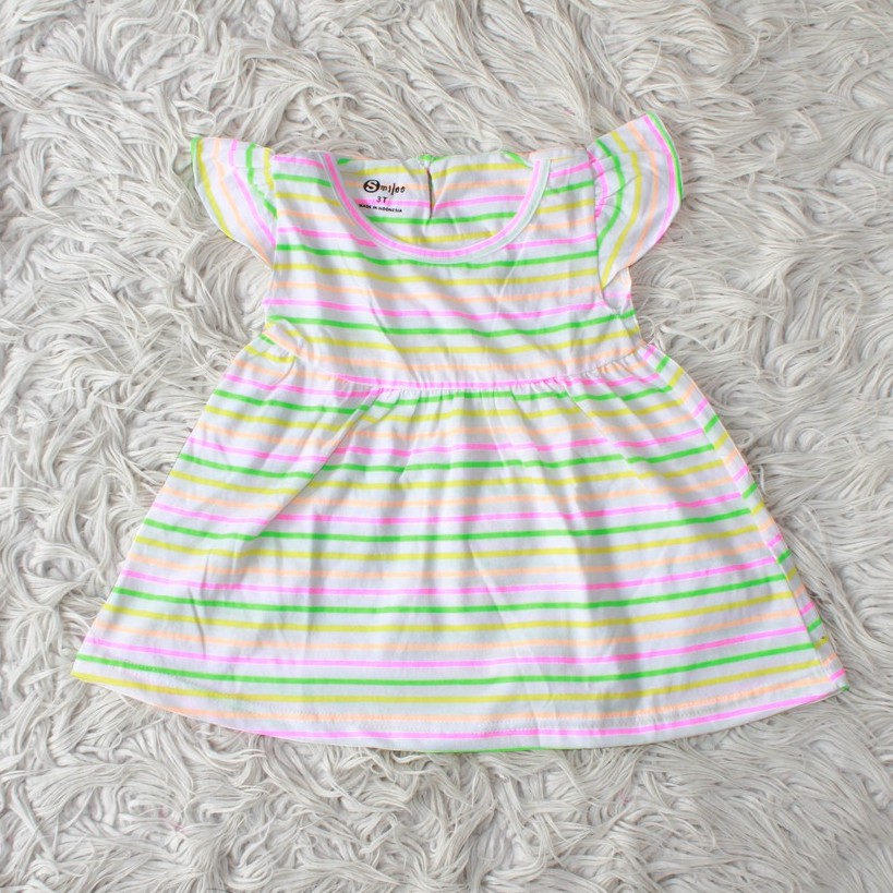 Dress Anak Baby Doll SME Putih Pelangi
