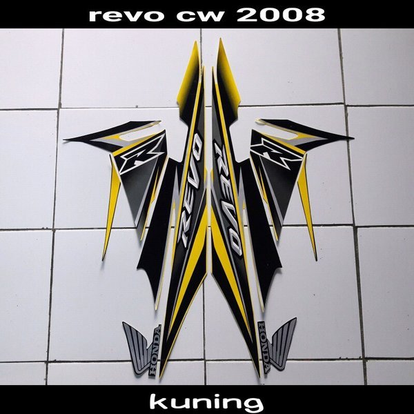 stiker motor revo 110r 2008 kuning