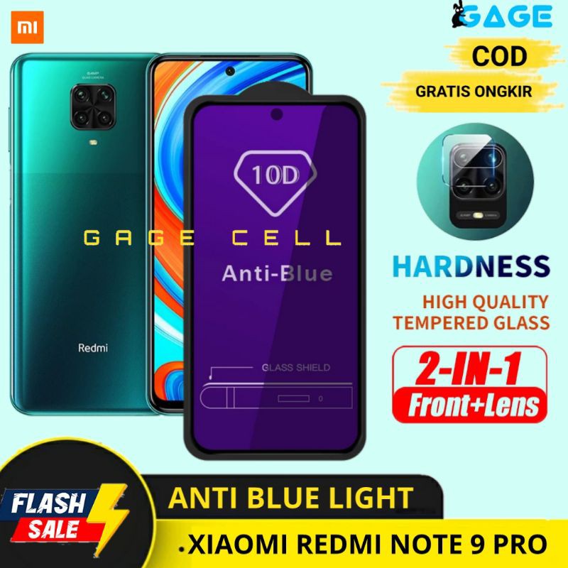 2IN1- TEMPERED GLASS ANTI BLUE LIGHT REDMI NOTE 9 PRO - TG ANTIGORES RADIASI REDMI NOTE 9PRO PREMIUM