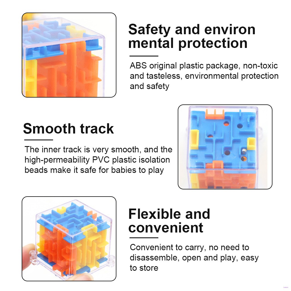 Mainan Kubus Labirin 3d Putar 720 Derajat Bahan Plastik Untuk Edukasi Anak