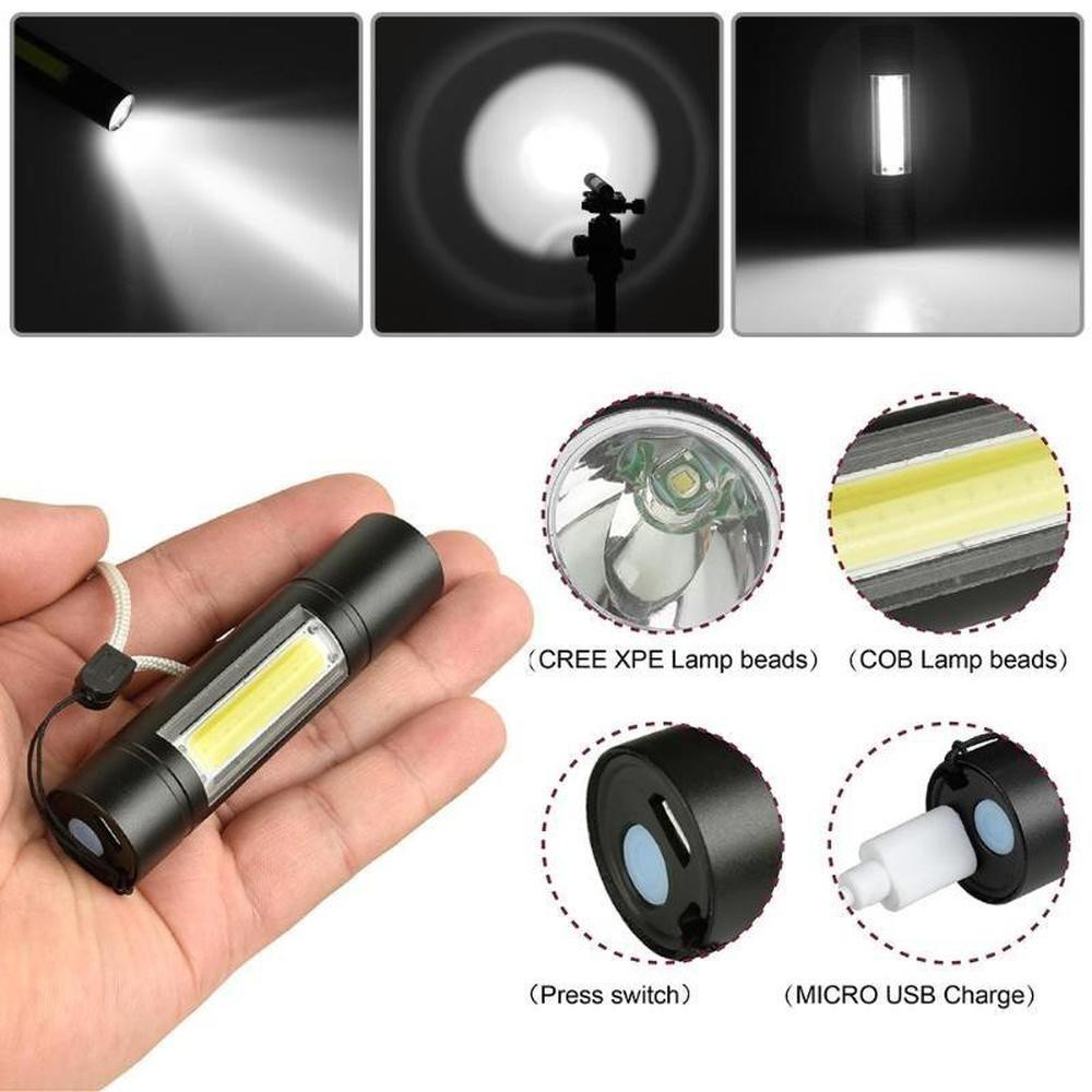 Senter POLICE USB Charge Mini LED ZOOM Flashlight (Senter Polisi) Tahan Air &amp; Terang