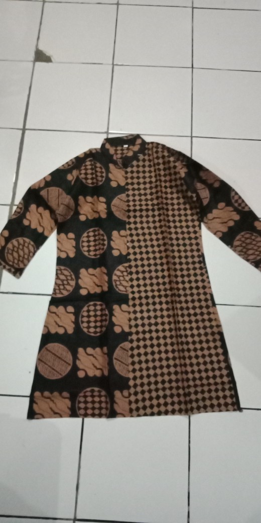 M-l-xl-xxl Batik Tunik Wanita Asj Sa Hrb026 Kenongo Pekalongan Sogan Tulis