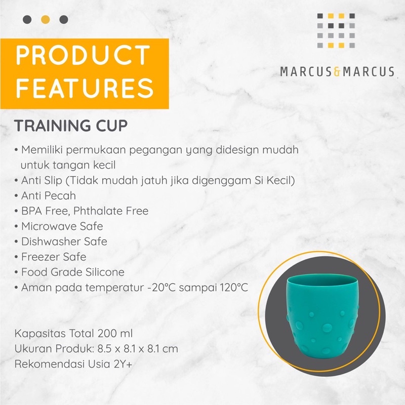 MARCUS &amp; MARCUS TRAINING CUP - peralatan mpasi gelas