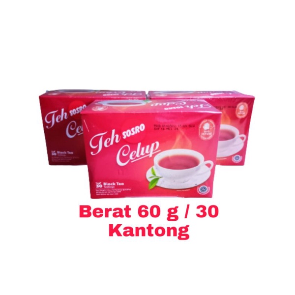 

Teh Celup Sosro Perkotak Isi 30 Kantong Berat (60 g)