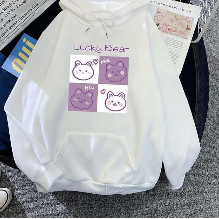 ♥Harga Khusus 7.7♥ Lucky Bear Hoodie/ Sweater Hoodie Wanita/ Hoodie Remaja Perempuan/ Sweater Hoodie