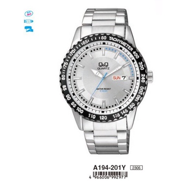 Jam Tangan Pria Stylist Casual Business Rantai Stainless Steel Tanggal Hari Analog Original Q&amp;Q QnQ QQ A194 A194J Series