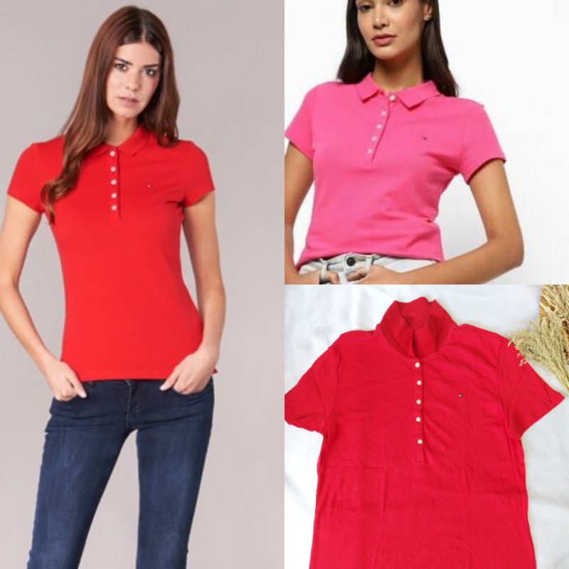 T*MMY H*LFIGER NEW CHIARA POLO WOMEN T SHIRT-KAOS WANITA