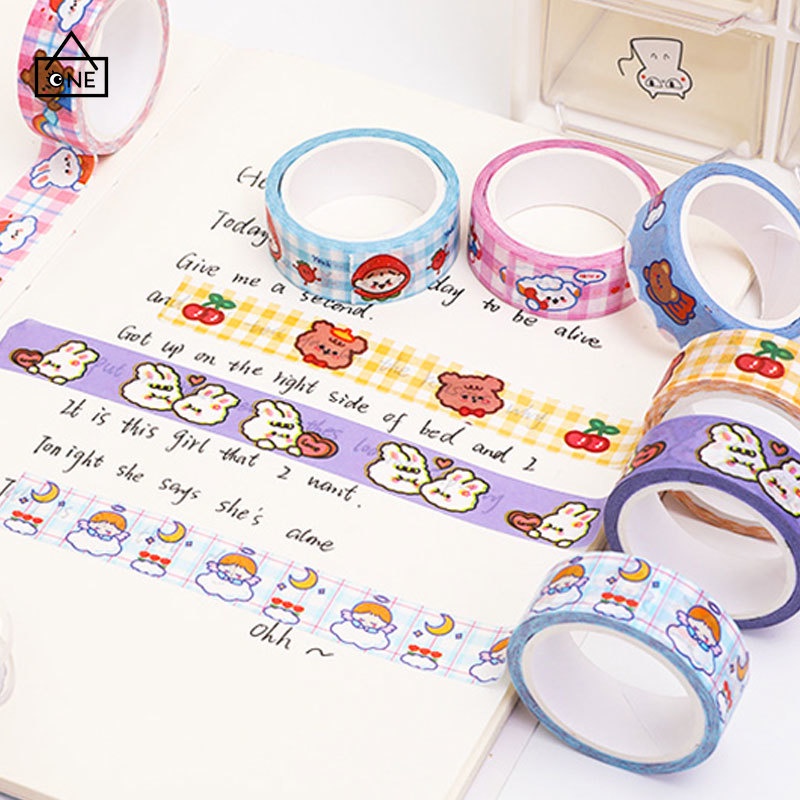 COD❤1 Pc Hewan Lucu Washi Tape Decor Masking Tape Jurnal Scrapbook Dekorasi DIY A one