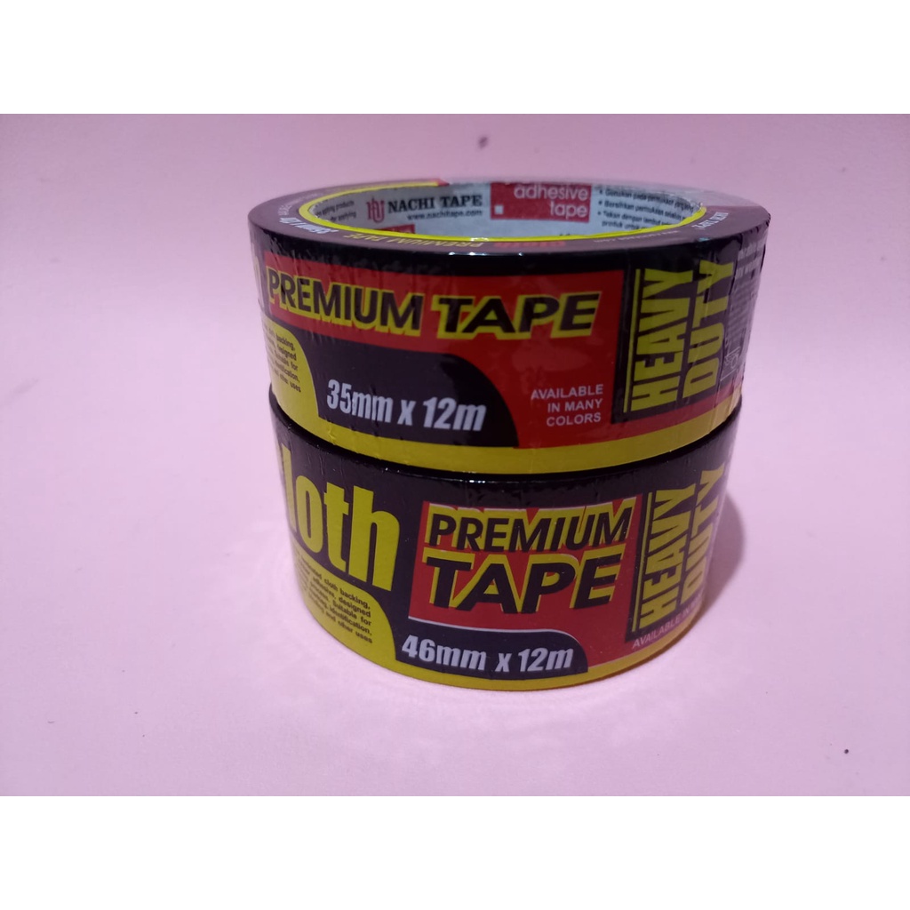 Lakban Hitam NACHI 35 mm cloth tape 1.5 ichi