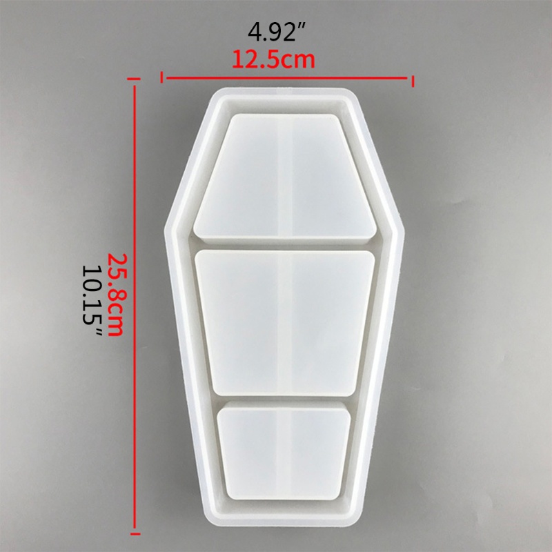 SIY  Coffin Storage Box Epoxy Resin Mold Organizer Rack Silicone Mould DIY Craft Display Stand Shelf Tray Jewelry Holder Mold