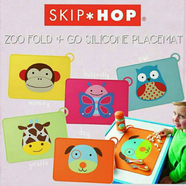 Original Skip Hop Zoo Fold &amp; Go Silicone Placemat