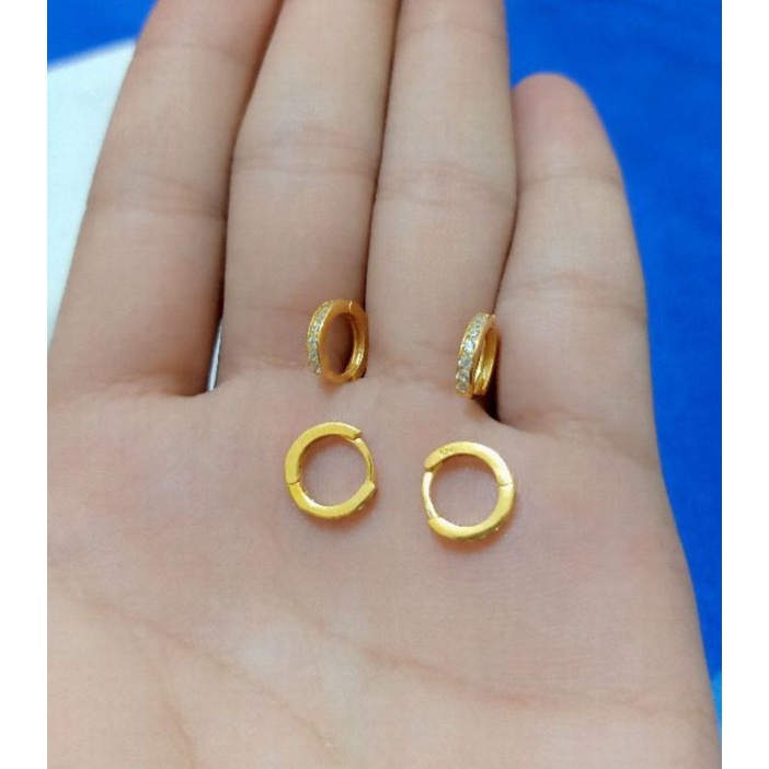 ANTING JEPIT ANAK MATA PERAK 925 LAPIS MAS 24K