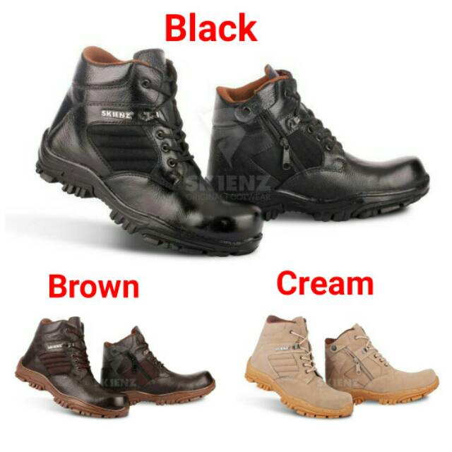 SEPATU SAFETY SEMI BOOTS SKIENZ PRIA KULIT BOOT SAVETY BUT SEPTI BUTS SEVTI