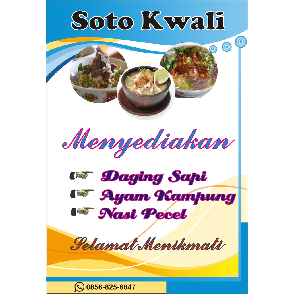 

STIKER DENGAN NAMA WARUNG ANDA + DAFTAR MENU SIZE A3+ (32X48)