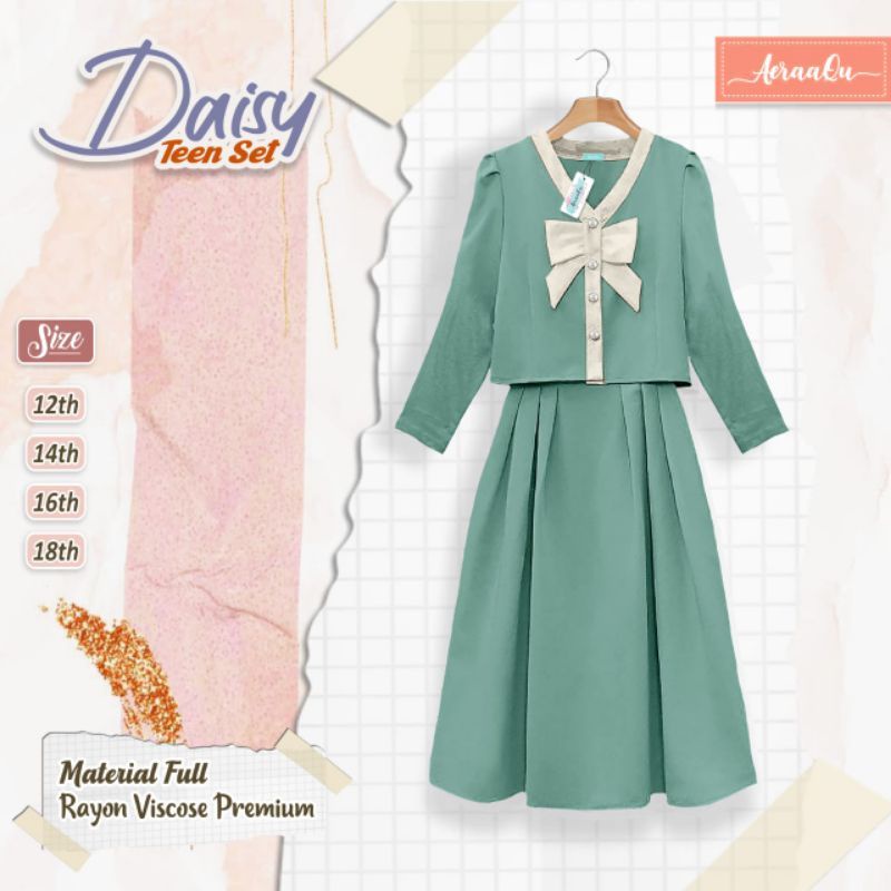 DAISY TEEN SET set by Aeraaqu setelan daisy set untuk anak usia 10 tahun sampai dewasa nabLfashion polty aeraaqu