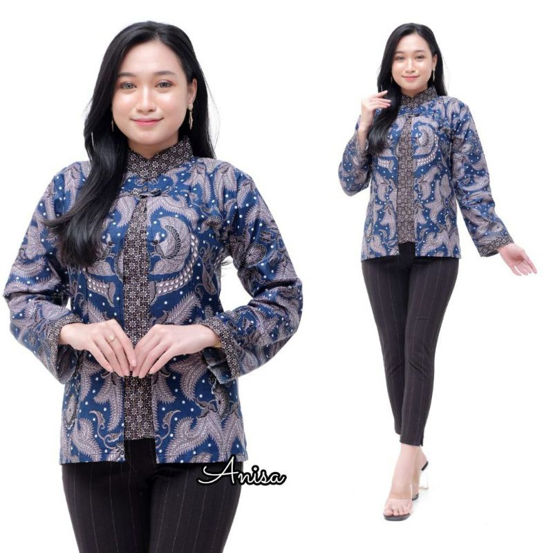 BAJU BATIK WANITA MODERN MONALISA GENES M,L,XL asli PEKALONGAN