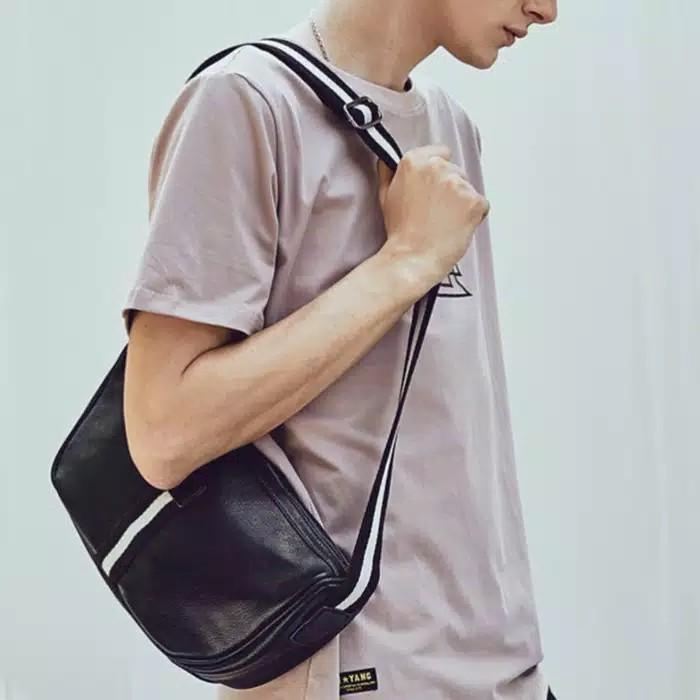 hand bag sling bag kulit model bally gucci tas slempang casual pria