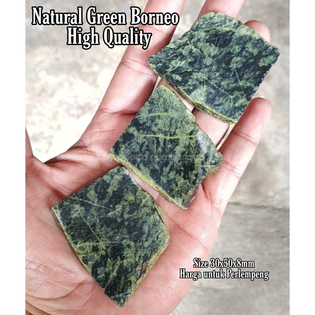 Green Borneo Kalimantan Rough Natural HQ Hijau fresh Harga Bersaing