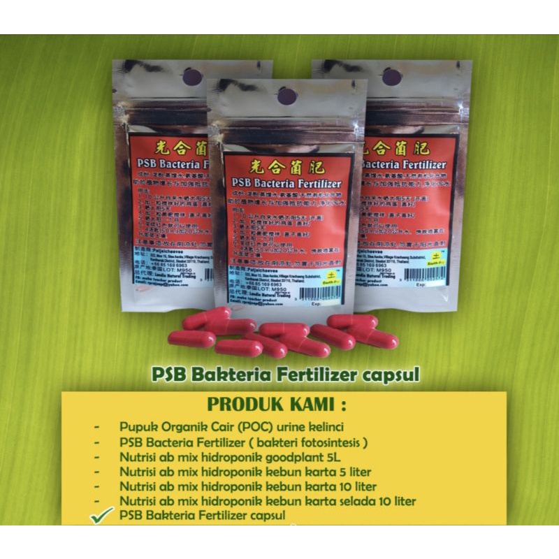 kapsul/isolat PSB (fotosintesis bakteri)