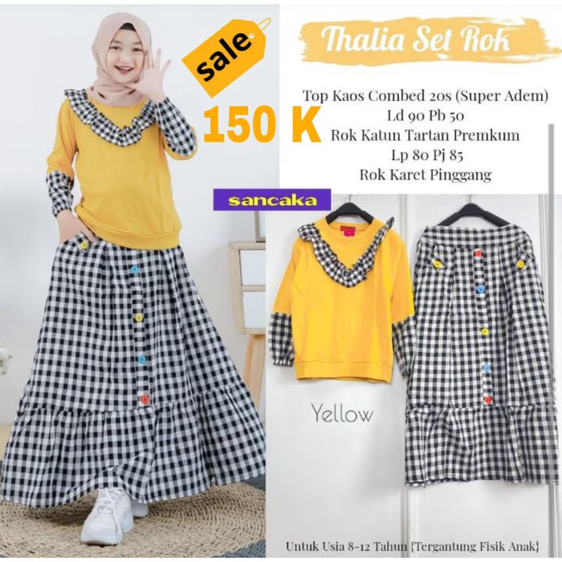setelan muslim anak perempuan, setelan kaos dan rok anak perempuan