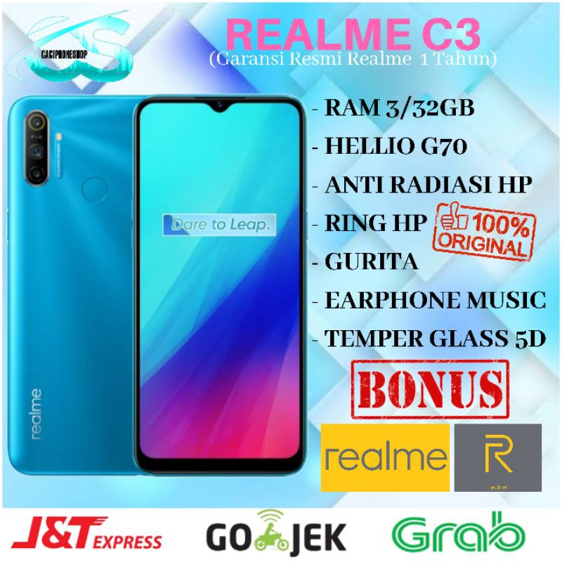 Realme C3 4/64 3/32 Ram 3GB Rom 32GB Garansi Resmi Realme 1 Tahun