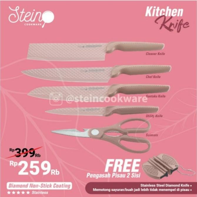 Steincookware Stein Pisau Diamond Knives Set 6 in 1 (ORIGINAL)