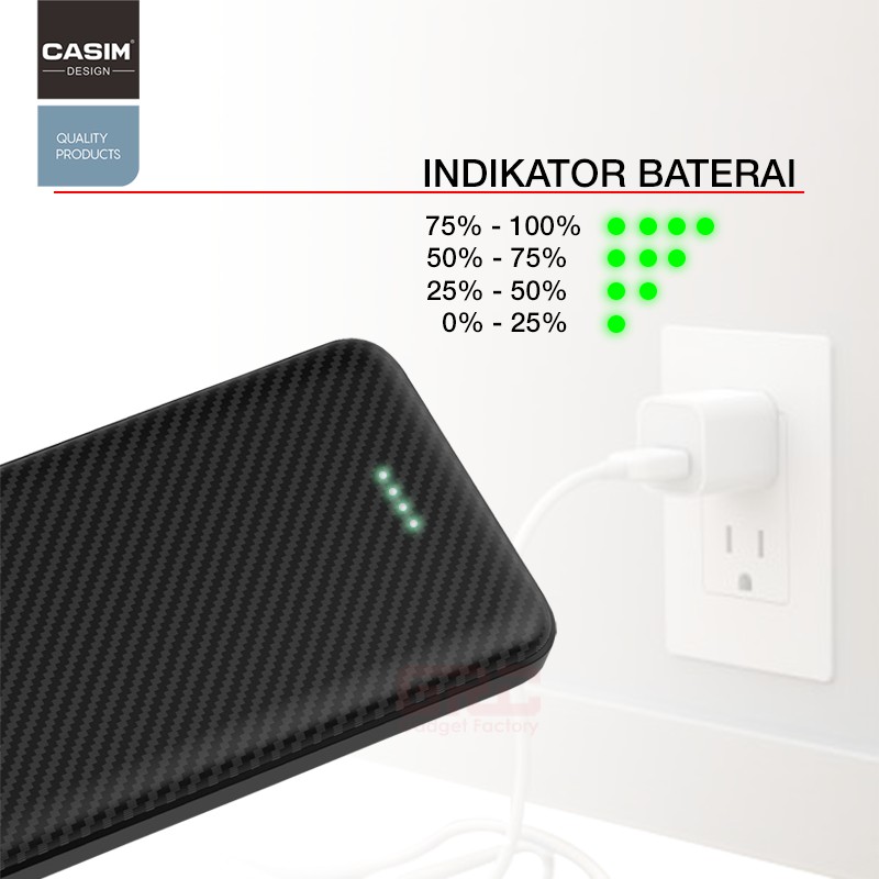 CASIM Powerbank 10000mAh Ultra-Thin Polymer Power Bank