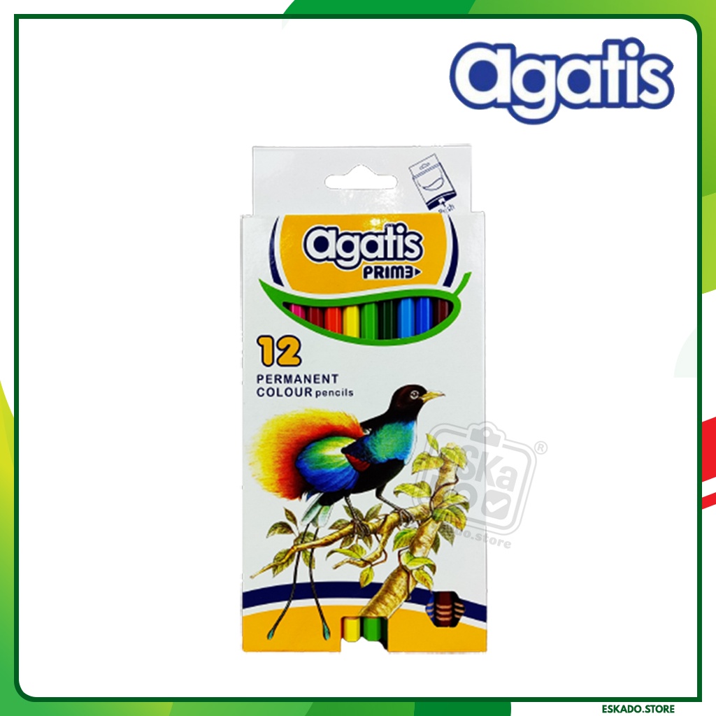 Pensil Warna Agatis Prime 12 / 24 warna Panjang / Pensil Gambar Agatis