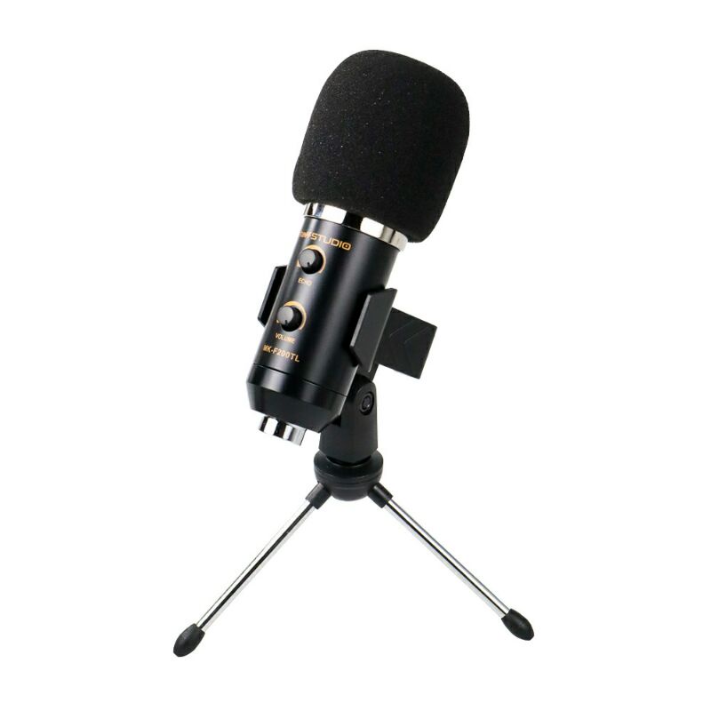 Karaoke Condenser Microphone 3.5 mm With Stand Mic TaffStudio Mk-f200tl