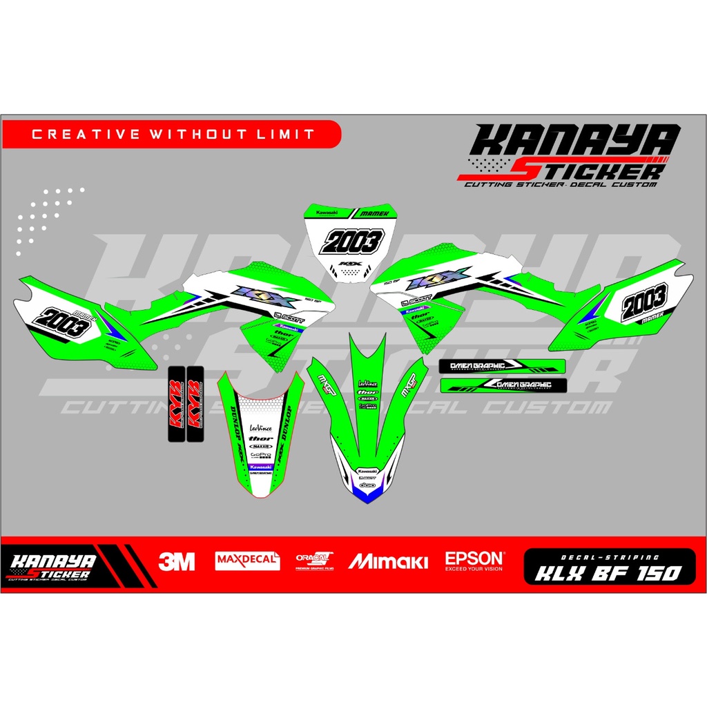 DECAL KLX 150/ KLX BF 150 / SRTIKER DECAL KLX BF 150 / DESAIN TERBARU - KLX005
