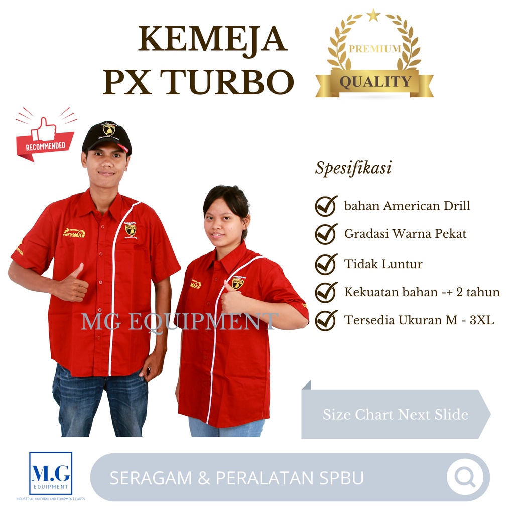 Kemeja PX TURBO Pria Wanita Bahan Venosa American Drill