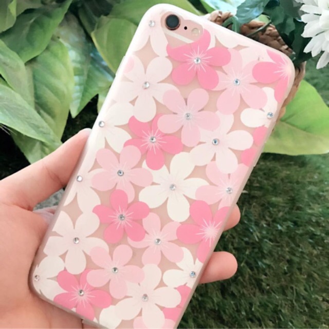 Diamond  Sakura Flower Soft Case for Iphone 6 Plus