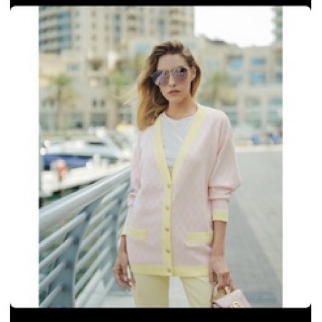 BUTTONSCARVES CARDIGAN SIGNATURE MONOGRAM NEW M