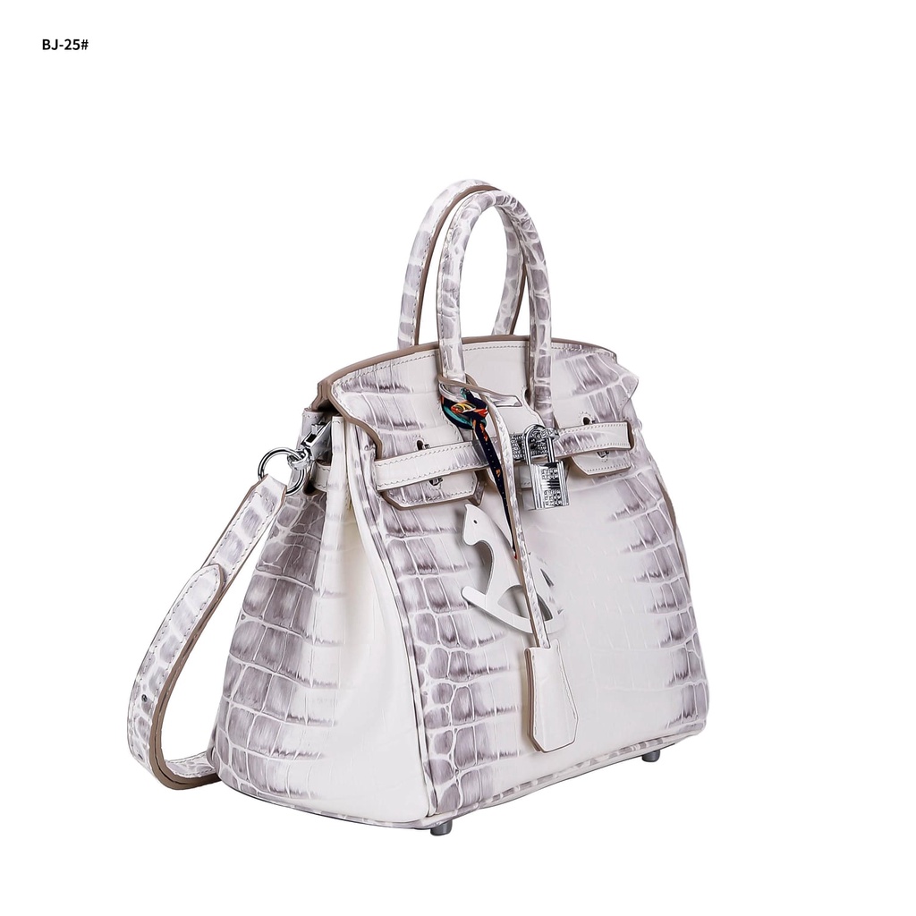 25 Niloticus Crocodile Skin Bag's Silver Hardware  TCBJ-25