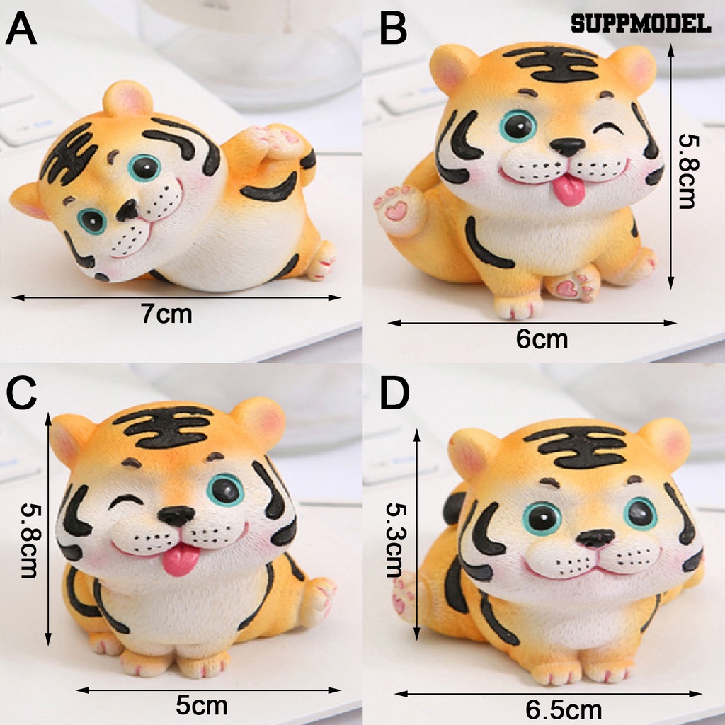 Suppmodel Miniatur Patung Harimau Kartun Bahan Resin Untuk Dekorasi Mobil