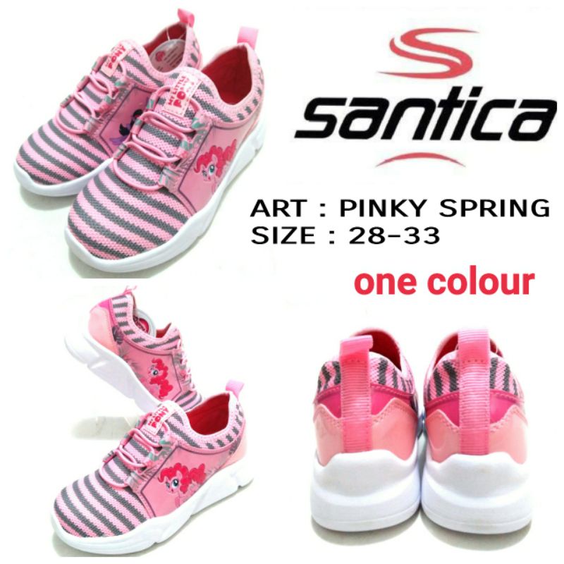 SEPATU SLIP ON FASHION ANAK CEWEK KUDA PONY TERBARU SANTICA PINKY SPRING SIZE 28-33 Warna Pink