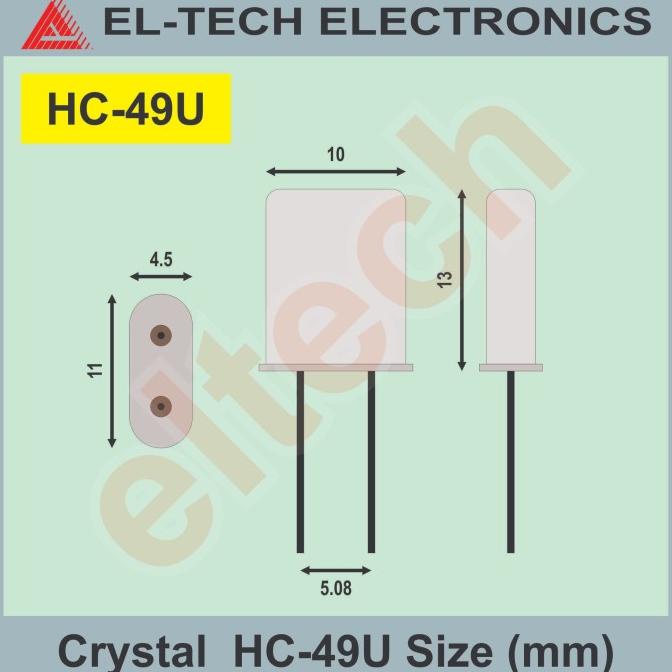 2.4576MHz 2.4576 MHz Crystal XTAL Oscillator Osilator 2 Pin HC-49 elt3ch Ayo Beli