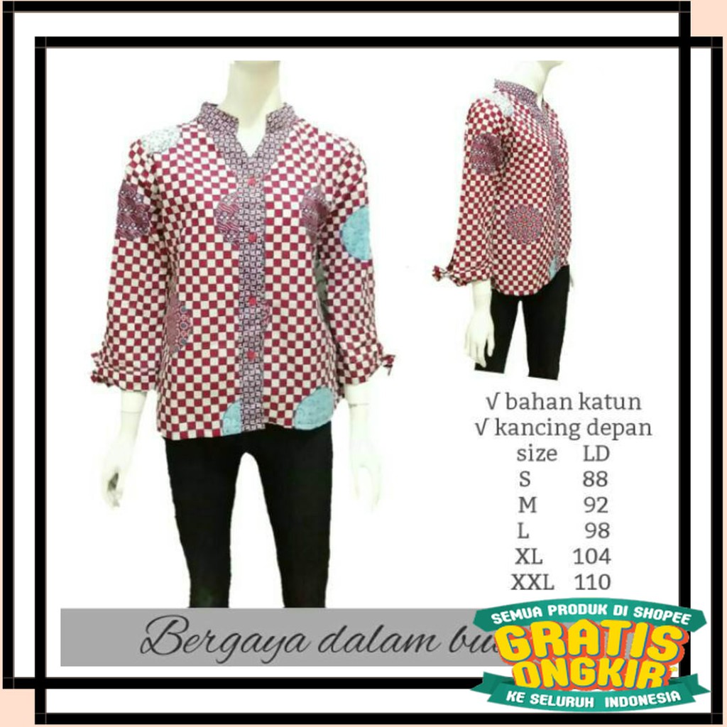 BATIK SEMARANG MURAH - TERBARU TERKINI / Jumbo Shinta / ATASAN WANITA BIG SIZE JUMBO XL LD 110cm /