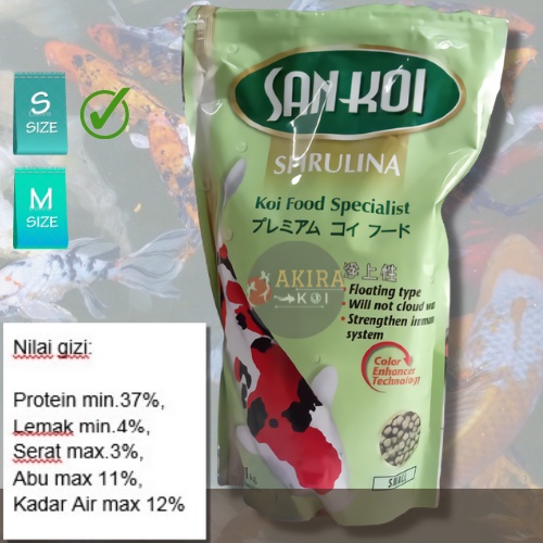 Pakan SAN KOI SPIRULINA untuk memperbaiki Warna Koi (small)