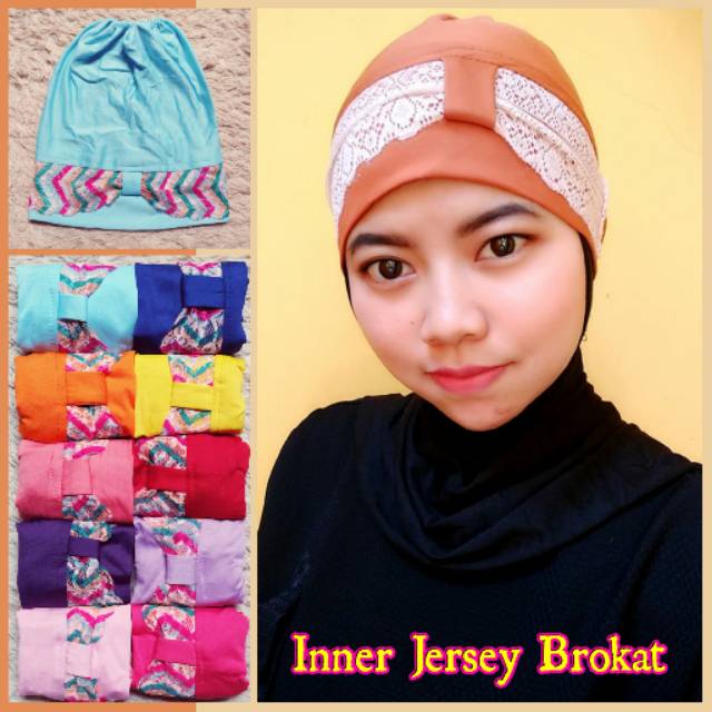 Ciput jersey renda brokat