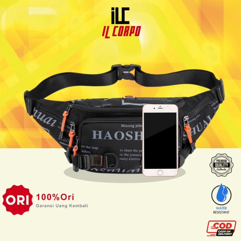 Tas Slempang Pria Wanita Distro Anti Air Original Import Sling Bag Cowok Cewek Premium Keren Terbaru