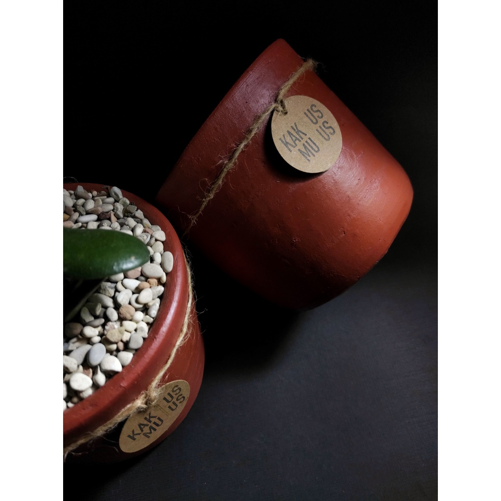 POT GERABAH TERAKOTA D14, TERRACOTTA, POT GERABAH TANAH LIAT, POT KAKTUS, POT SUKULEN, POT TANAMAN