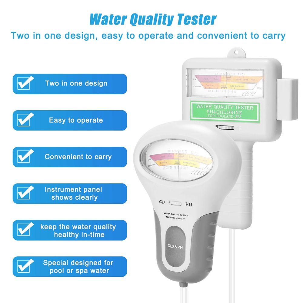 Solighter PH Chlorine Meter Tester Untuk Akuarium Kolam 2in1 Test Pen CL2 Ukur