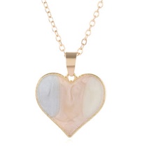 LRC Kalung Fashion Blue Love Dropping Alloy Contrast Necklace A61246