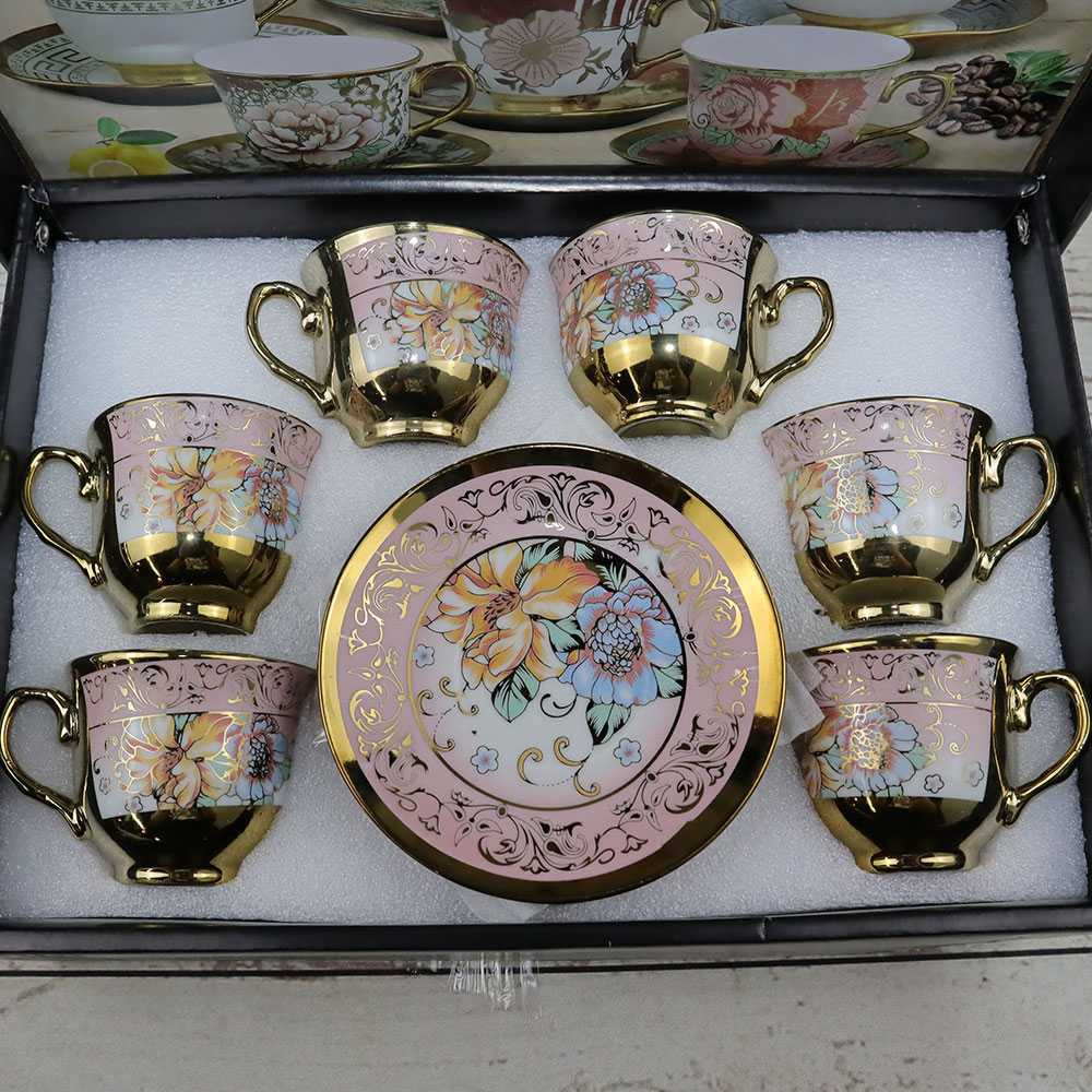 Cangkir Keramik 6 Set in 1 European Style Art Vintage-B50