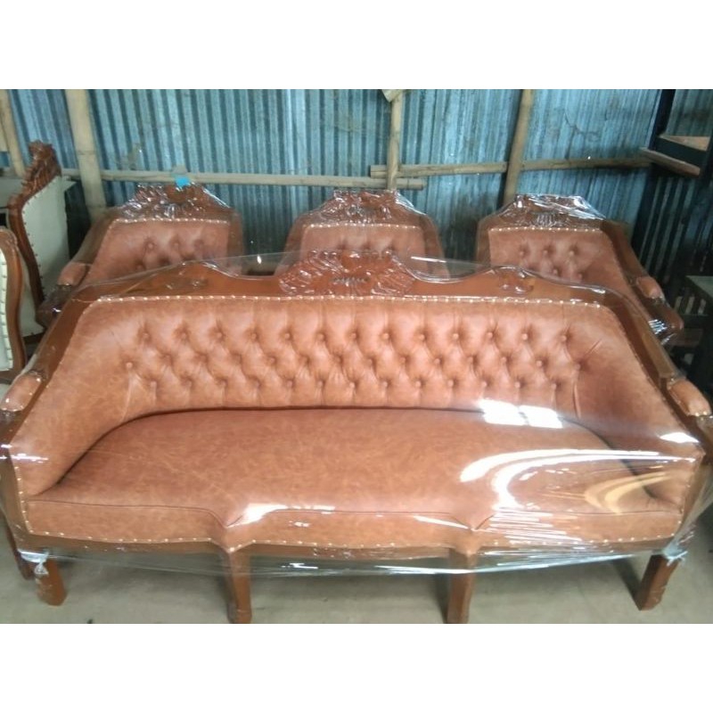 Kursi jati louis jati jepara 3111 + 1meja besar+ 2meja kecil