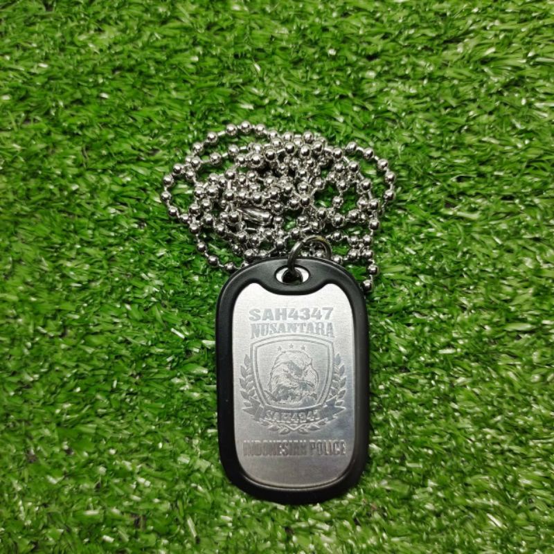 Kalung Tentara Dog Tag Single Plat